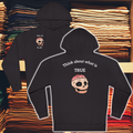 Skully 'True' Unisex Hoodie, Cozy Philippians 4:8 Hooded Sweatshirt, Warm Comfortable Christian Hoody