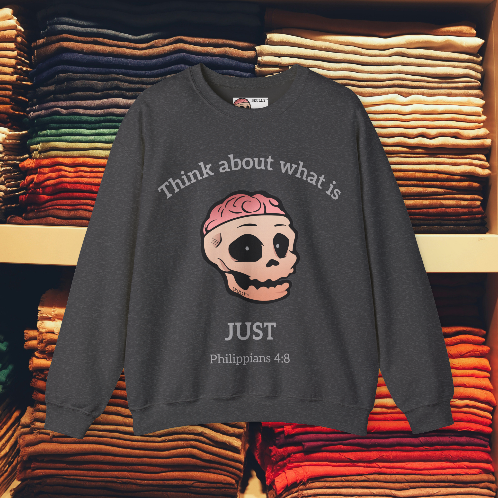Front "Just" Unisex Crewneck Sweatshirt