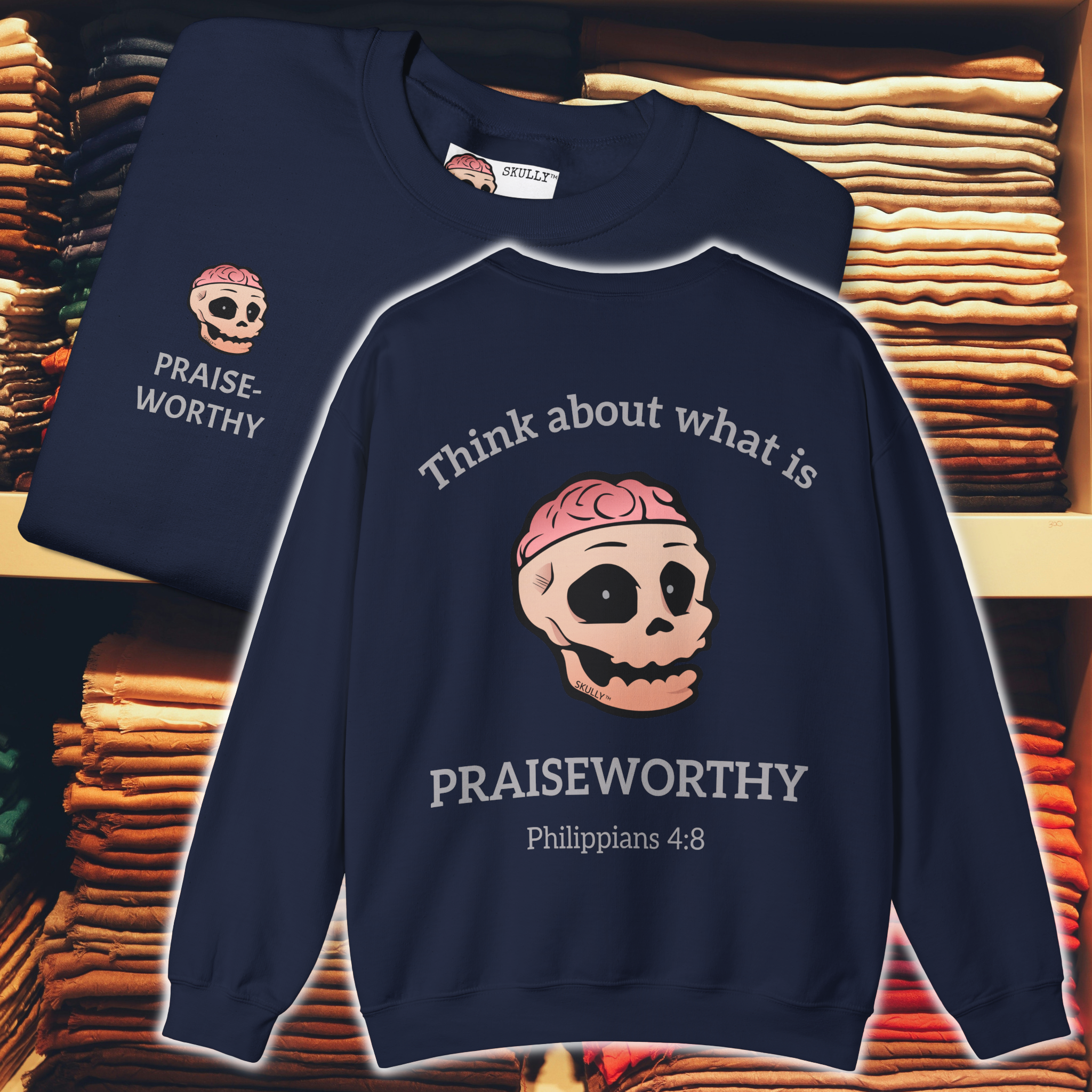 Back "Praiseworthy" Unisex Crewneck Sweatshirt