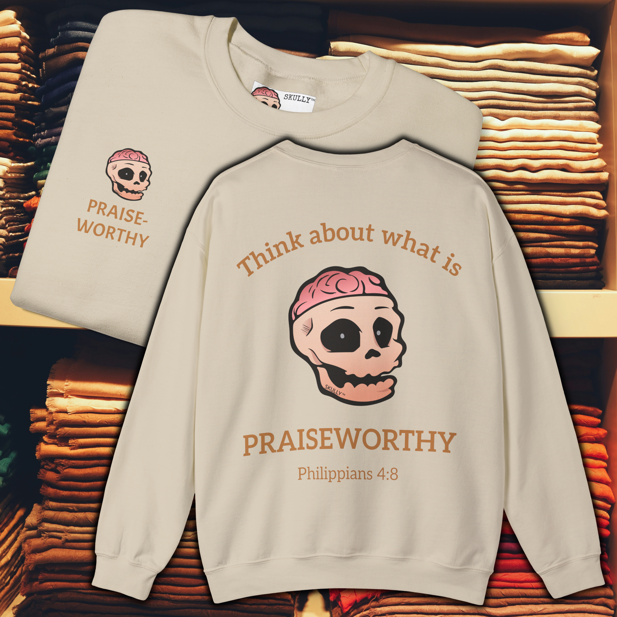 Back "Praiseworthy" Unisex Crewneck Sweatshirt