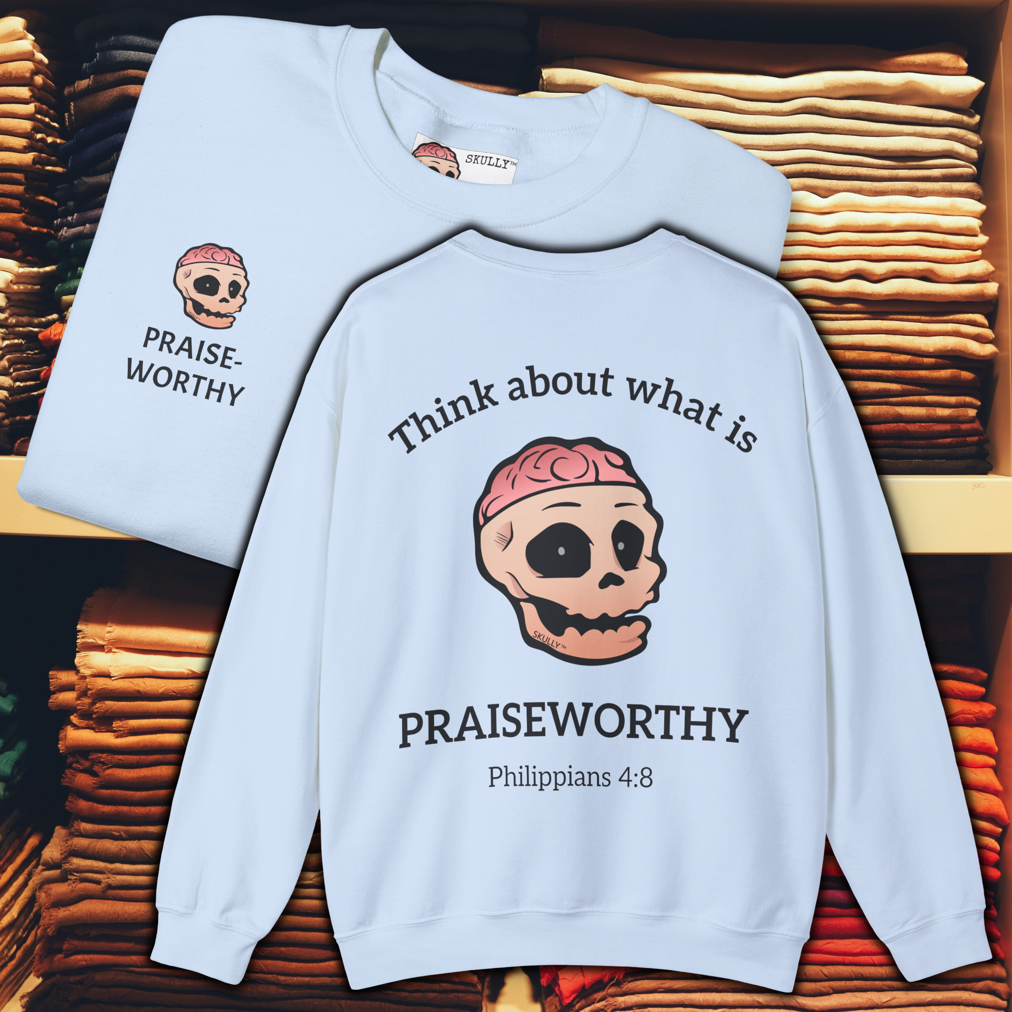 Back "Praiseworthy" Unisex Crewneck Sweatshirt