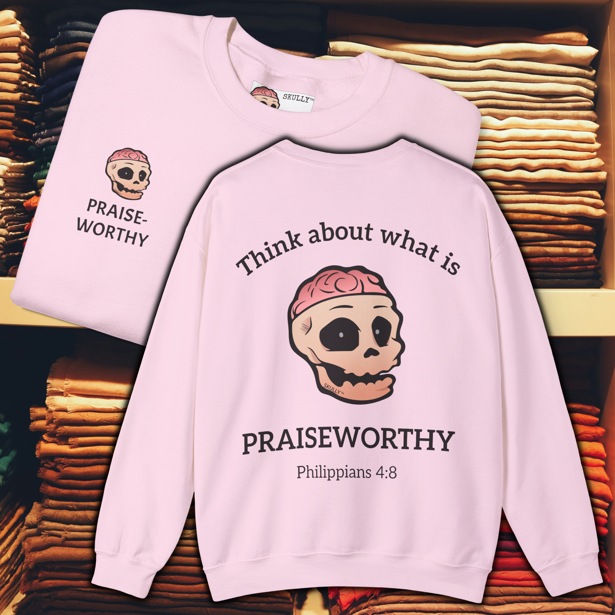 Back "Praiseworthy" Unisex Crewneck Sweatshirt