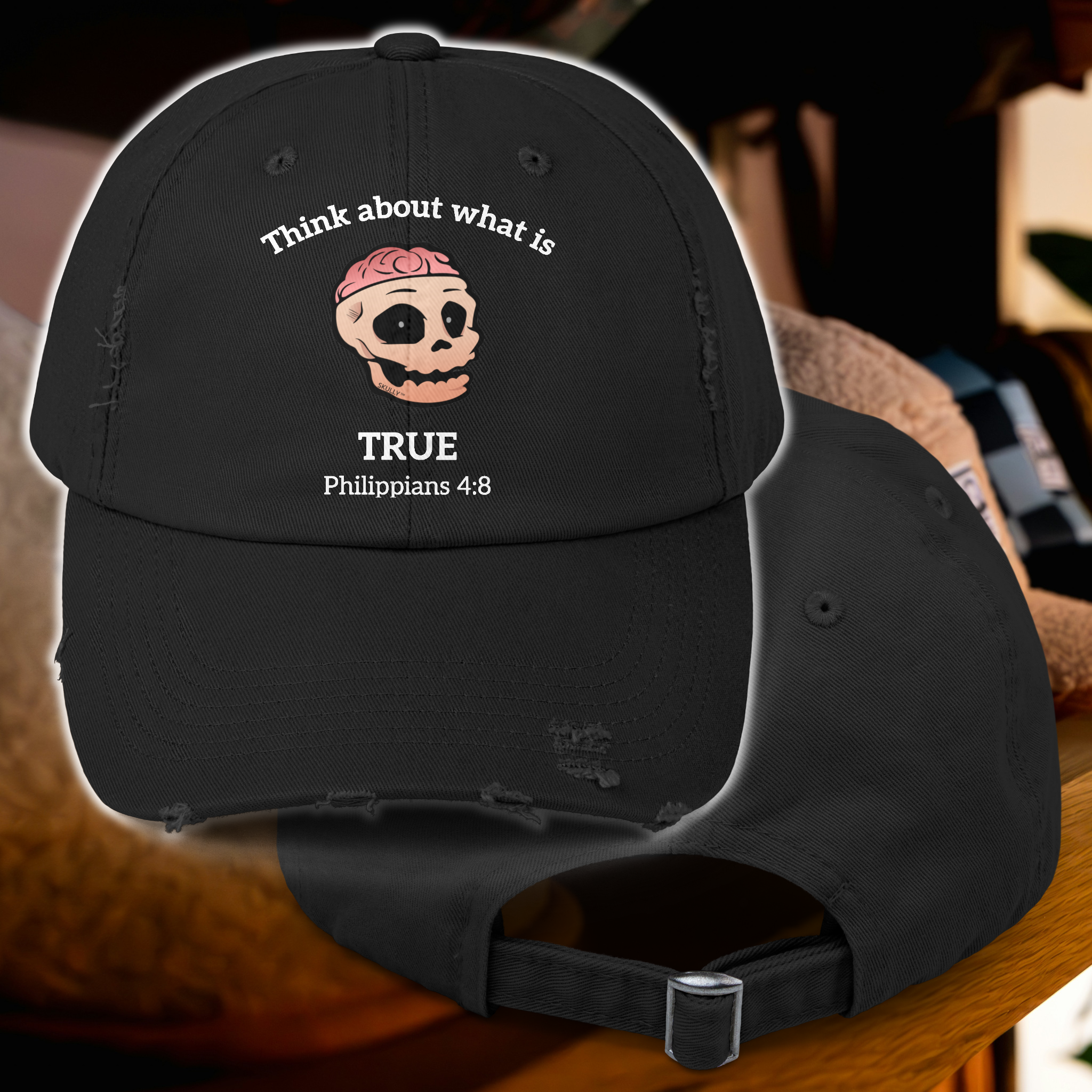 Skully "True" Distressed Baseball Cap