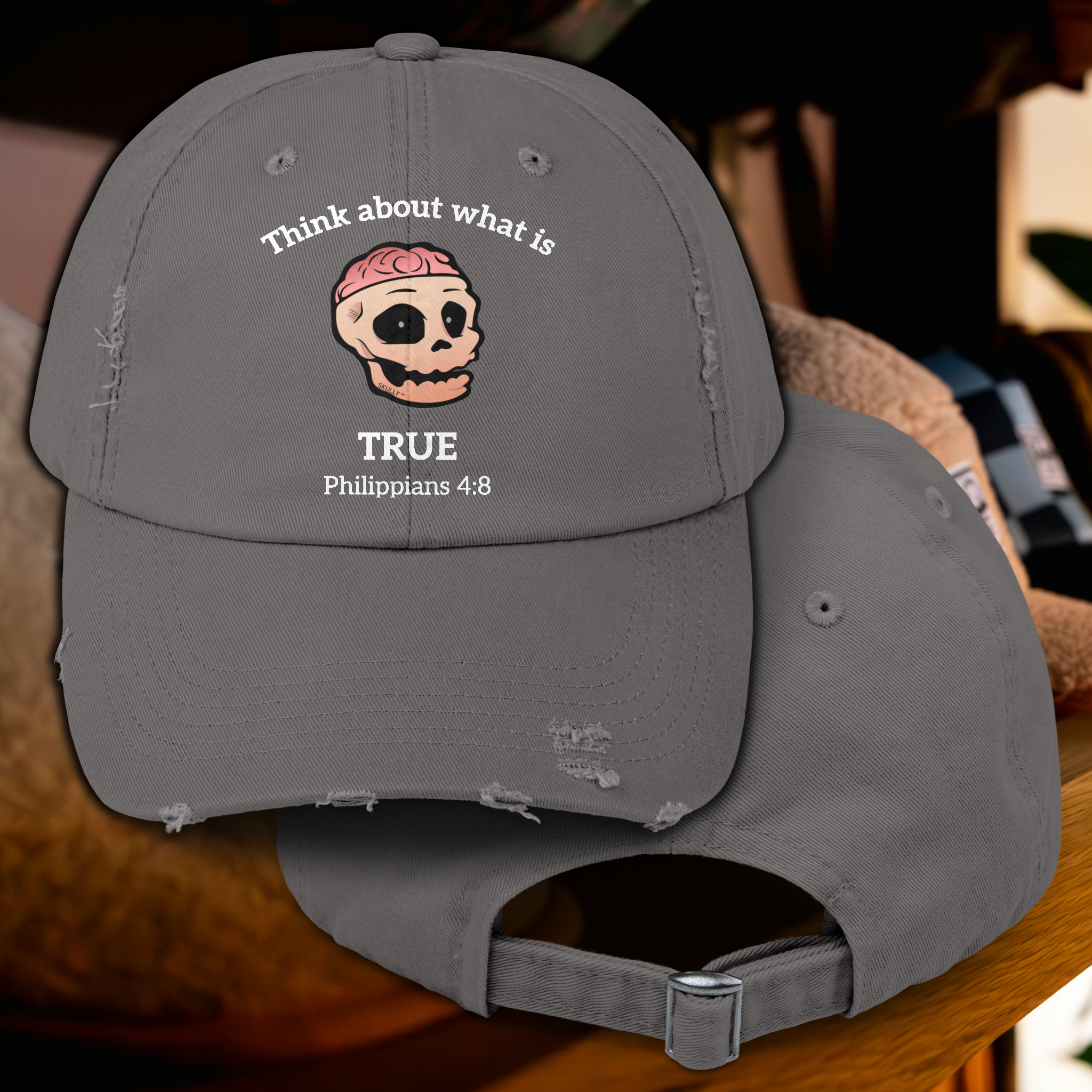 Skully "True" Distressed Baseball Cap
