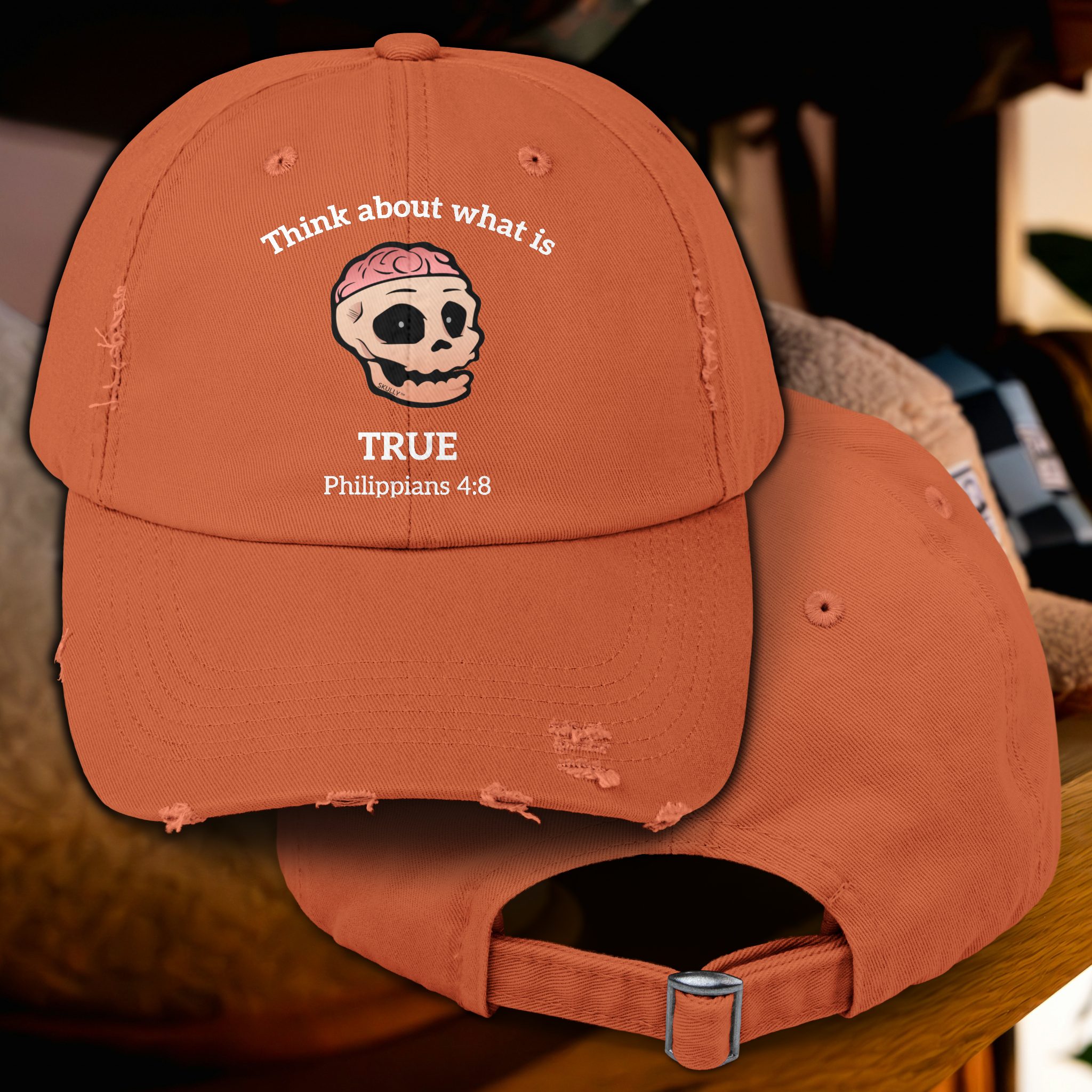 Skully "True" Distressed Baseball Cap