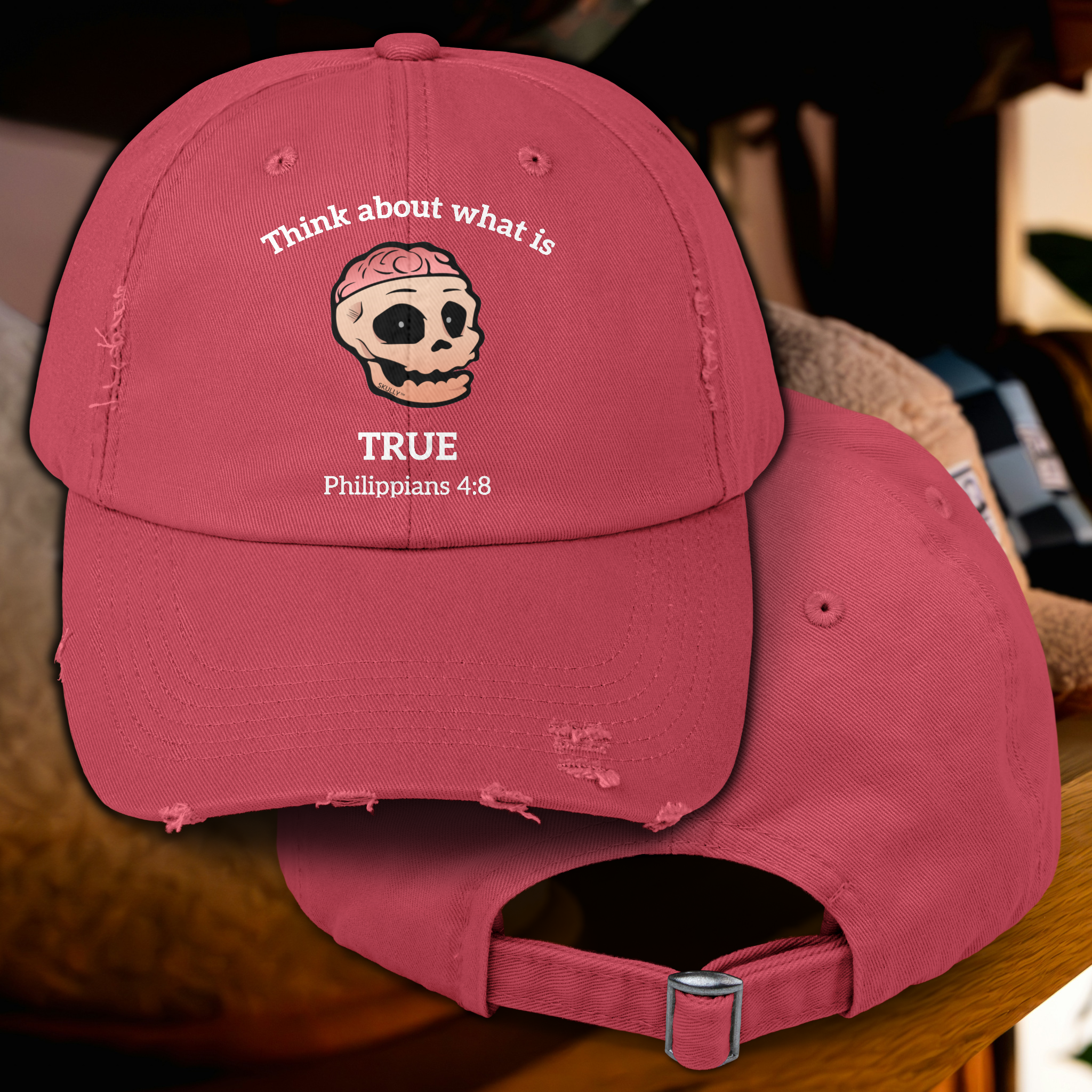 Skully "True" Distressed Baseball Cap