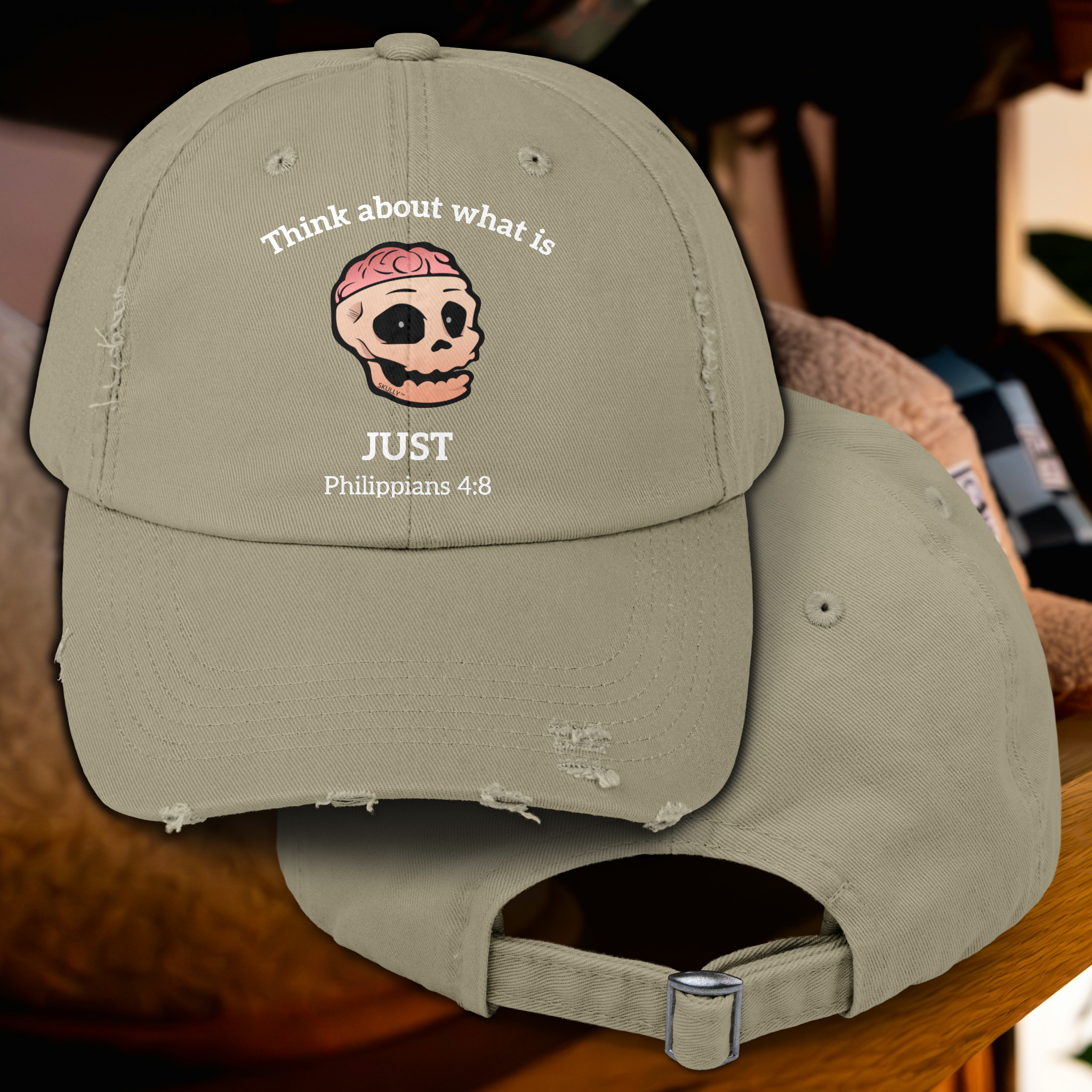 Skully "Just" Distressed Baseball Cap