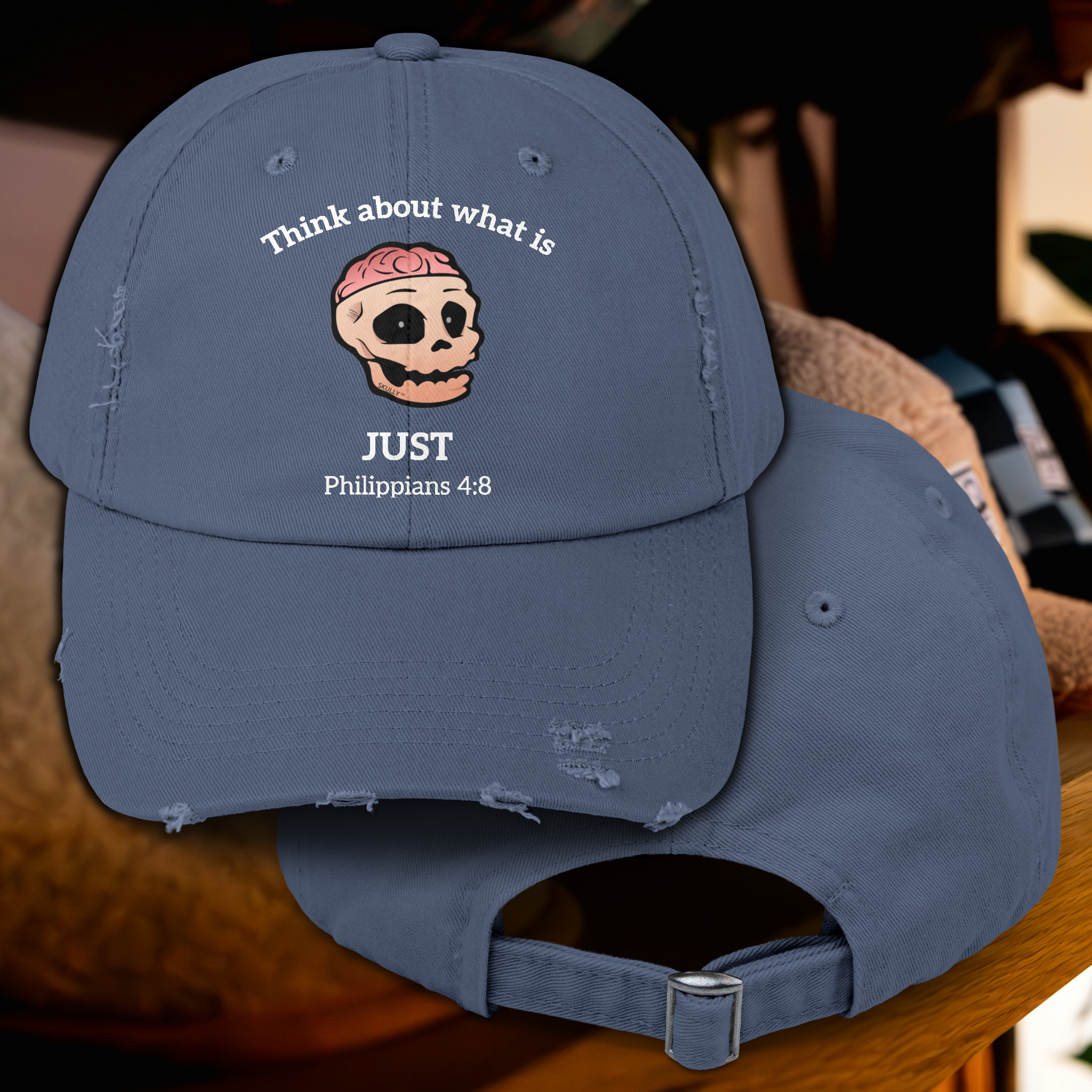 Skully "Just" Distressed Baseball Cap