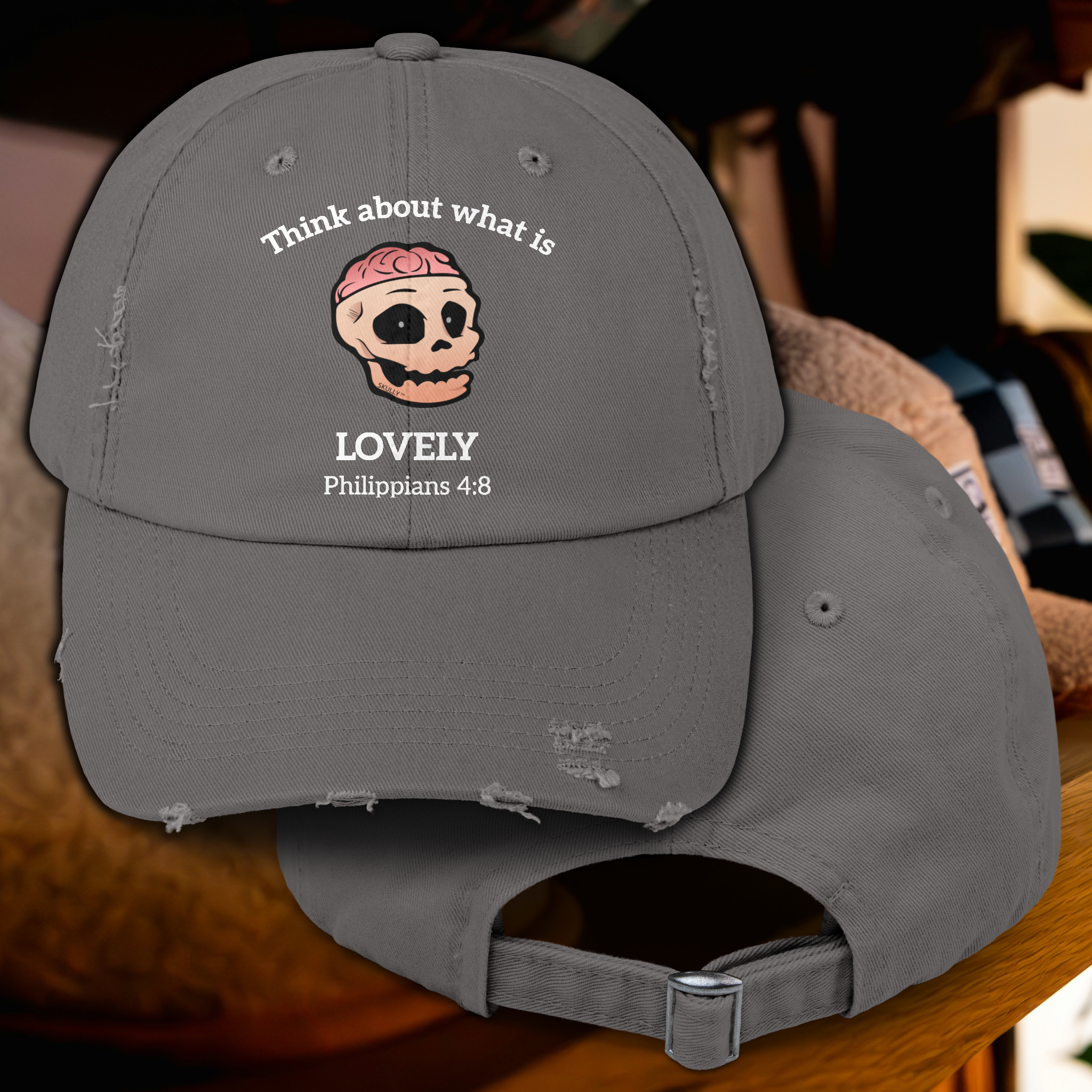 Skully "Lovely" Distressed Baseball Cap