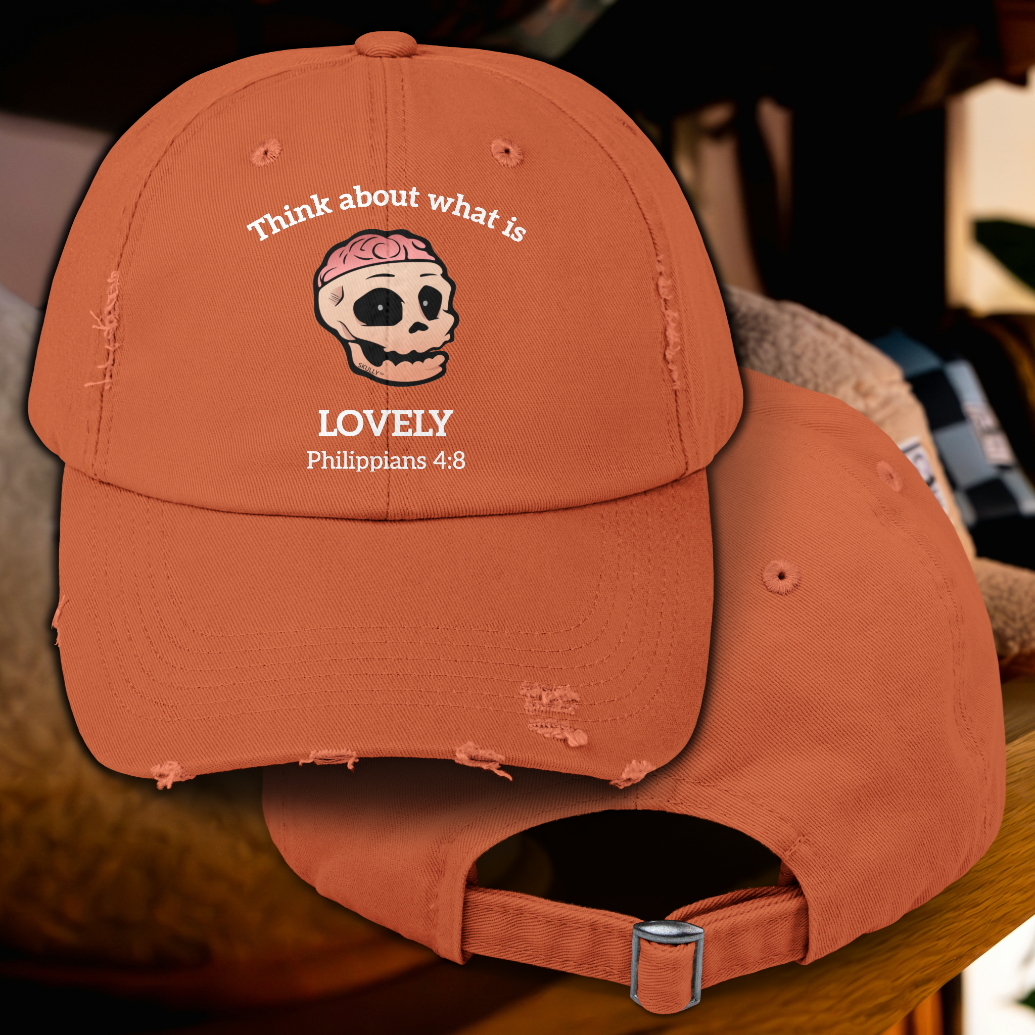 Skully "Lovely" Distressed Baseball Cap